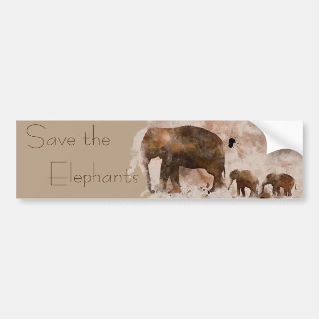 FAMILY OF ELEPHANTS BUMPER STICKER (Front)