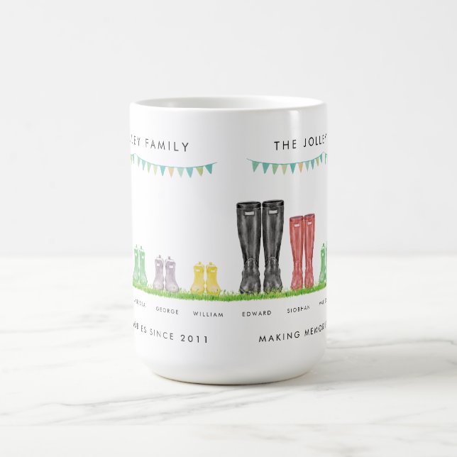 Family of Five Making Memories Welly Mug (Center)
