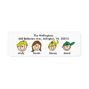 Family of Four Address Labels