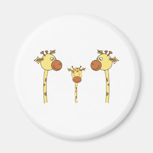 Family of Giraffes. Cartoon. Magnet