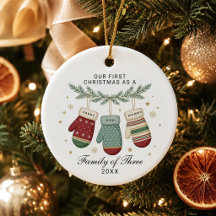 Family of Three First Christmas Personalised