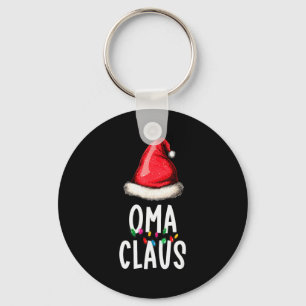 Family Oma Claus Christmas Santa's Pajama Matching Key Ring