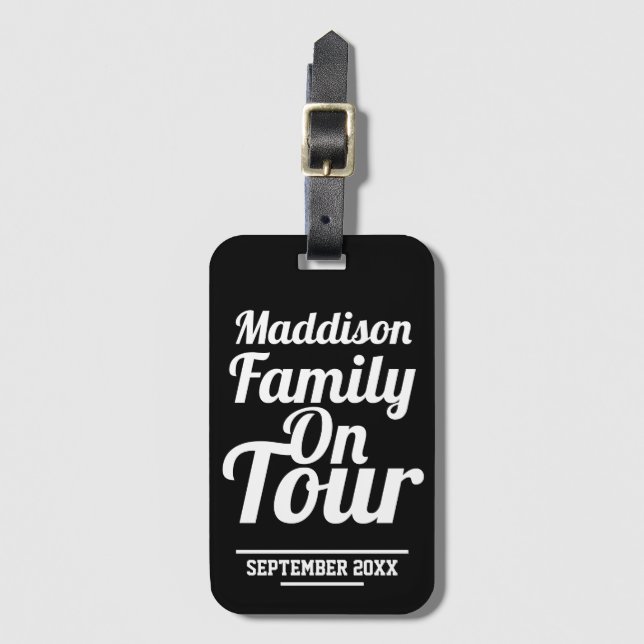 Family on Tour Holiday Luggage Tag (Front Vertical)