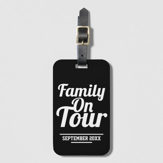 Family on Tour Holiday Luggage Tag (Front Vertical)