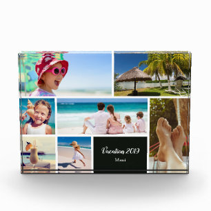 Family or Couple Vacation 7 Photo Keepsake, Black Block