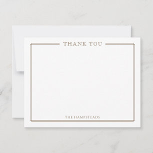 Family  or Couples Elegant Dark Brown Stationery Thank You Card
