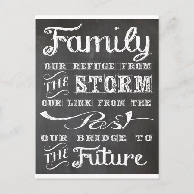 Family: Our Refuge From The Storm Postcard (Front)