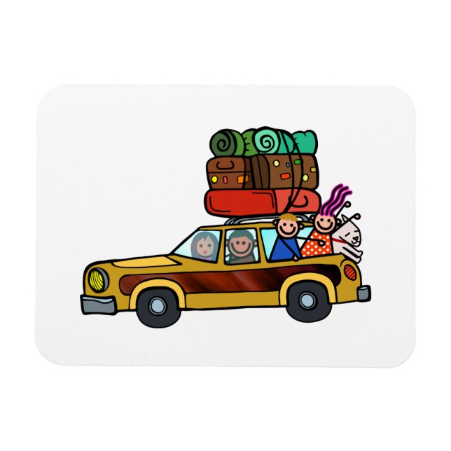 Family Outing - Station Wagon Road Trip Magnet (Horizontal)