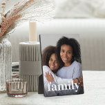 Family Overlay Vertical Photo Plaque<br><div class="desc">Keep a constant reminder of your most important priority nearby with this sweet family keepsake plaque. Add a favourite vertical photo,  with "family" overlaid in classic white lettering.</div>