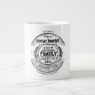 Family Passport Stamp Personalised Custom Travel Large Coffee Mug