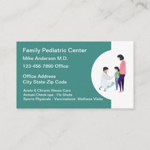 Family Pediatrician Medical Business Cards
