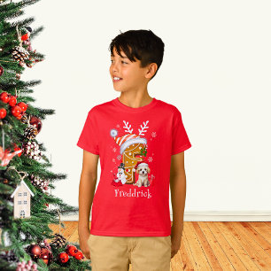 Family Personalise Christmas Gingerbread F Boy  T-Shirt