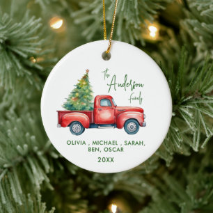 Family Personalised Christmas Ceramic Tree Decoration