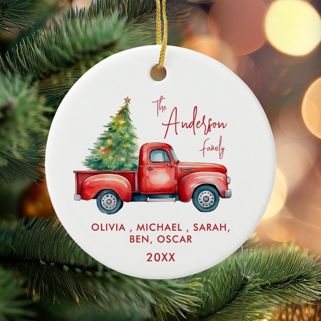 Family Personalised Christmas Ceramic Tree Decoration (Creator Uploaded)