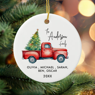 Family Personalised Christmas Ceramic Tree Decoration
