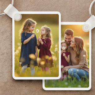 Family Personalised Custom Two Photo Double  Key Ring