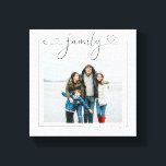 Family Personalised Photo and Text Love Typography Canvas Print<br><div class="desc">Family Personalised Photo and Text Love Heart Typography wall art -  Canvas Print from Ricaso - add your own photograph and text to this great canvas</div>