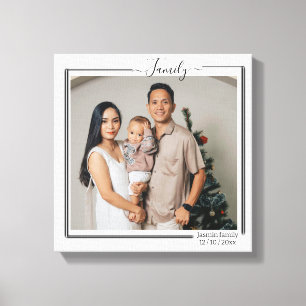 Family Personalised Photo and Text Typography Canv Canvas Print