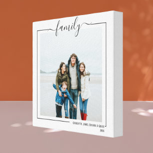 Family Personalised Photo and Text Typography Canvas Print