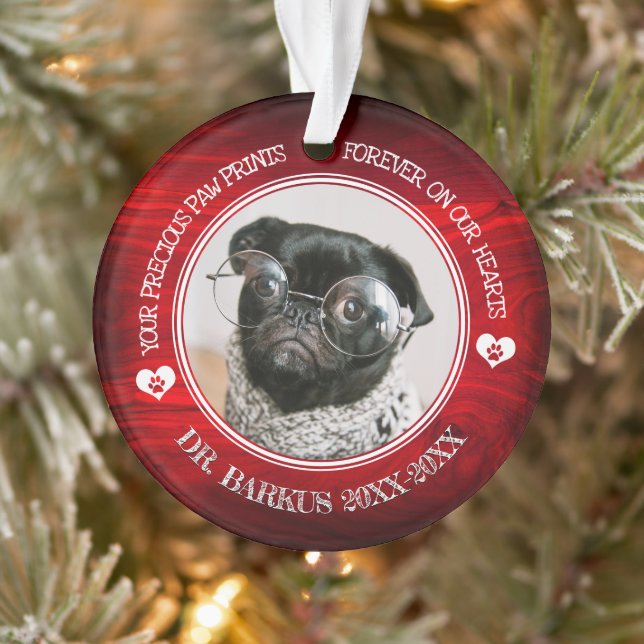 Family Pet Photo Memorial  Ornament (Tree)