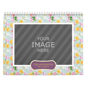 Family Photo 2023 Calendar Floral Backgrounds