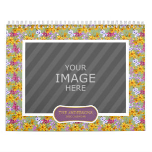 Family Photo 2024 Calendar Floral Backgrounds
