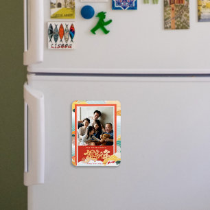 Family Photo 2024 Happy Chinese New Year Magnet