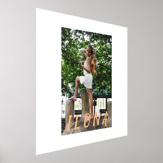 Family Photo and Name thin Border Gold or Silver  Foil Prints