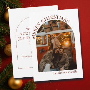 Family Photo Arch Merry Christmas Name Holiday Card