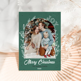 Family Photo Arch with Floral Postcard