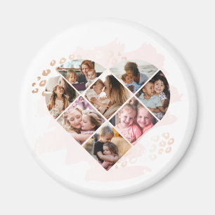Family Photo Best Grandma Ever Heart Shape 8 Photo Magnet