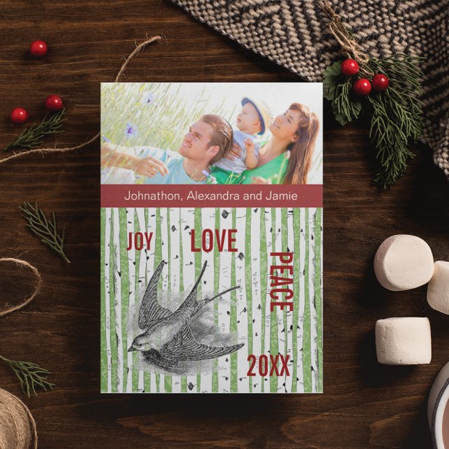 Family Photo Birch Tree Vintage Birds (Creator Uploaded)