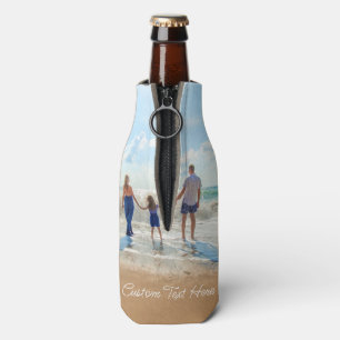 Family Photo Bottle Cooler Personalised Text