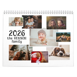 Family Photo Calendar 2026 with 12 Monthly Photos