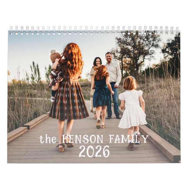 Family Photo Calendar 2026 with 12 Monthly Photos (Cover)