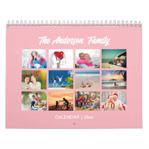 Family Photo Calendar, Editable Powder Calendar