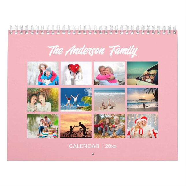 Family Photo Calendar, Editable Powder Calendar (Cover)