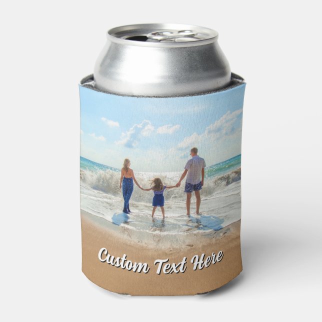Family Photo Can Cooler Personalised Text (Can Front)
