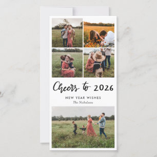 Family Photo Cheers To 2026 Script New Year Holiday Card