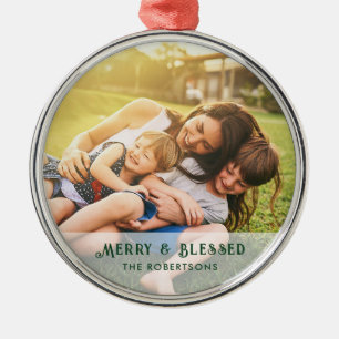 Family Photo Christmas Festive Keepsake Metal Tree Decoration