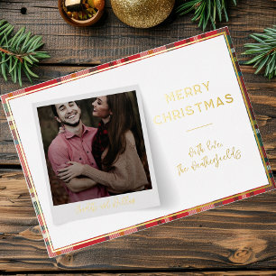 Family Photo Christmas Holidays Script Gold