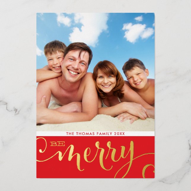 FAMILY PHOTO CHRISTMAS modern calligraphy merry (Front)