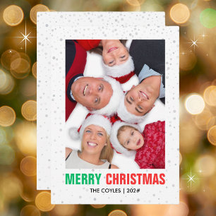 Family Photo Christmas Modern Elegant Chic Holiday Card