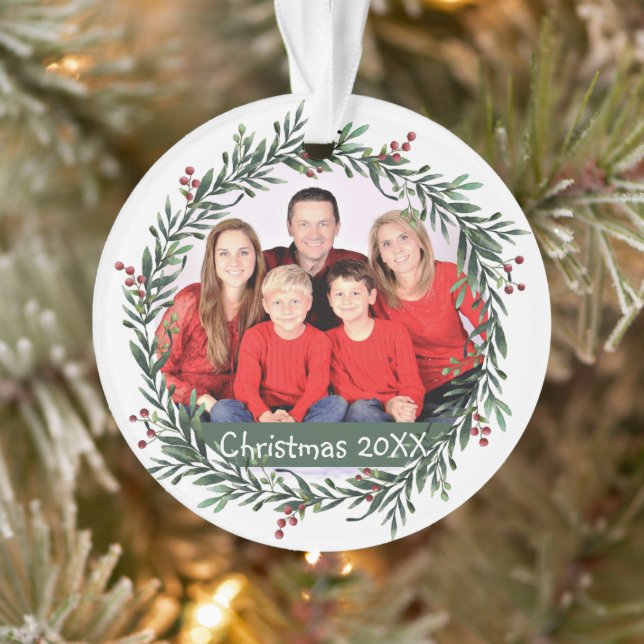 Family Photo Christmas Ornament (Tree)