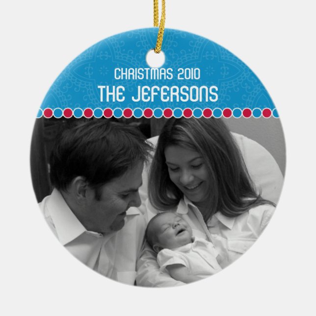 Family Photo Christmas Ornament (Front)