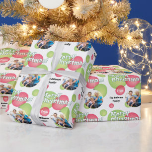 Family Photo Christmas Ornament Colourful Wrapping Paper