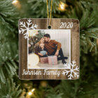 Family Photo Christmas Ornament | Rustic Barnwood