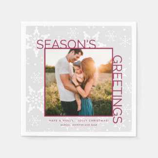 Family Photo Christmas Party Napkin
