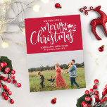 Family Photo Christmas Red Postcard<br><div class="desc">Family Photo Christmas Red Postcard</div>