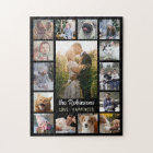 Family Photo Collage 15 Pictures + Name Black Easy